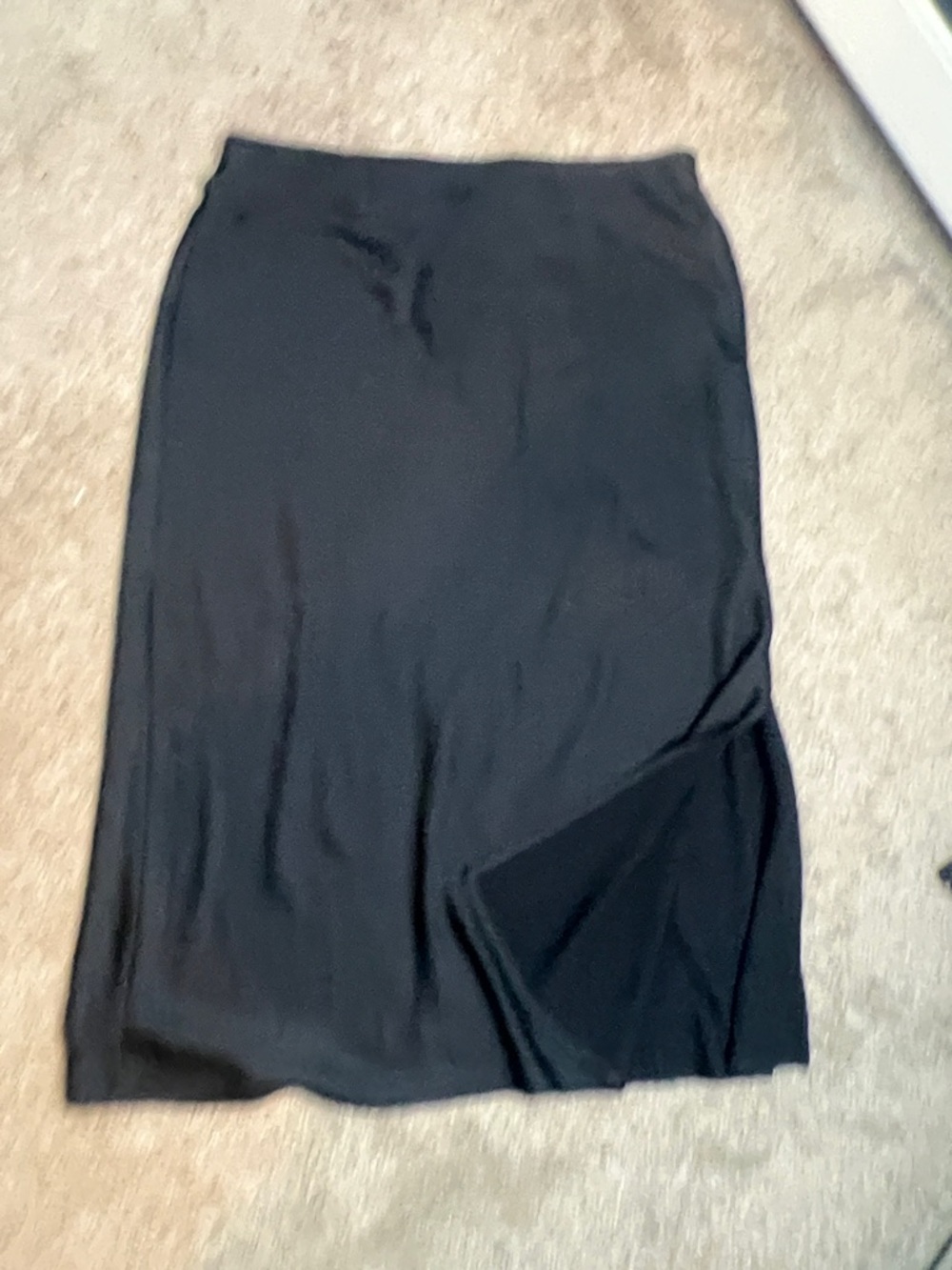Classic Black Women’s Satin Skirt Size Large